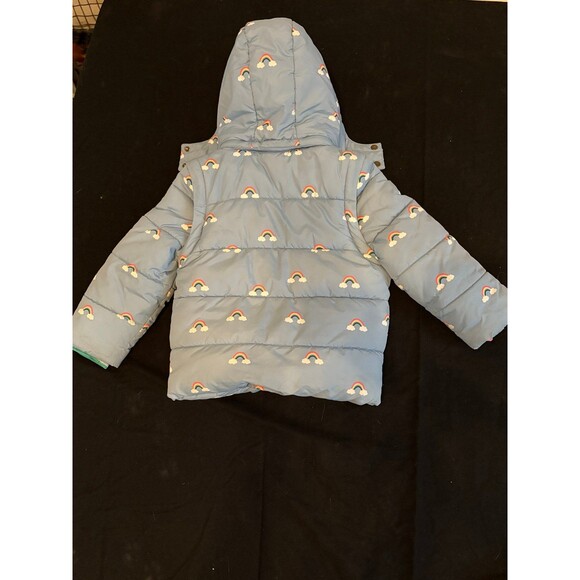Mini Boden girls size 4/5 years 2 in 1 blue rainbow jack coat - Picture 3 of 6